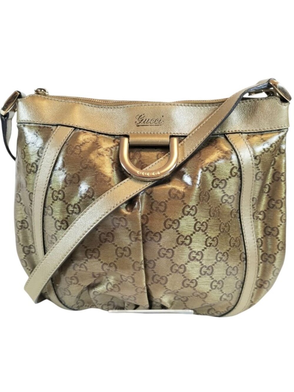 (L4) Gucci Crossbody Bag Brown PVC